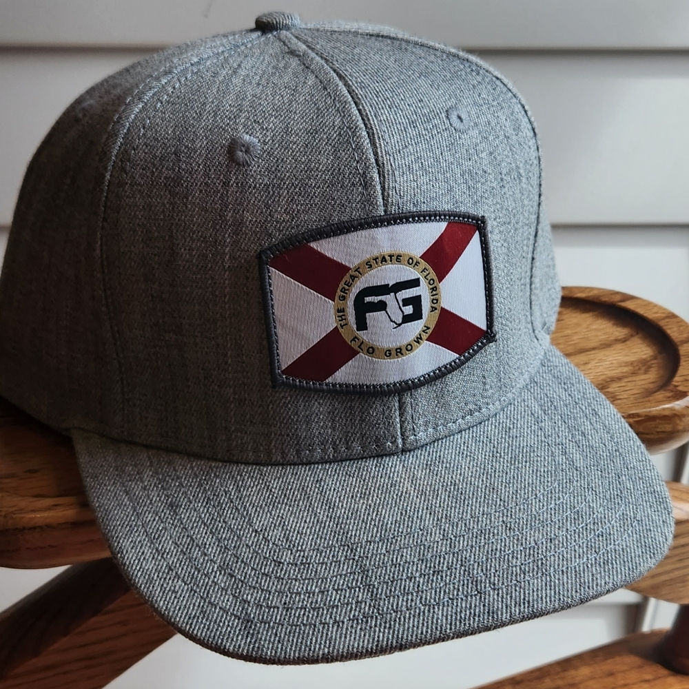 FloGrown Hat Snap Back Shield  Design Gray One Size